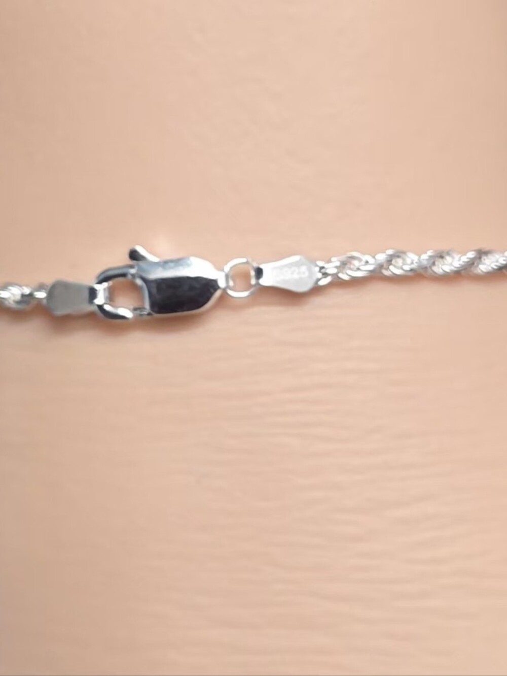Sterling Silver Rope Chain Necklace - Polished Silver